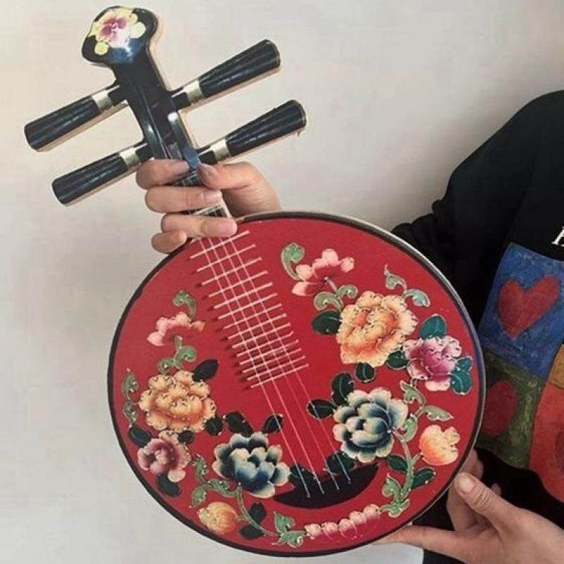 学校舞蹈道具琵琶台古装摄影拍照走秀青花瓷彩绘工艺仿真艺术装饰