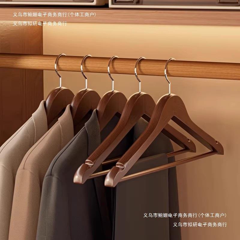 木衣挂实服装店衣架木头衣柜撑子木质挂衣防滑木制衣架家用子无痕