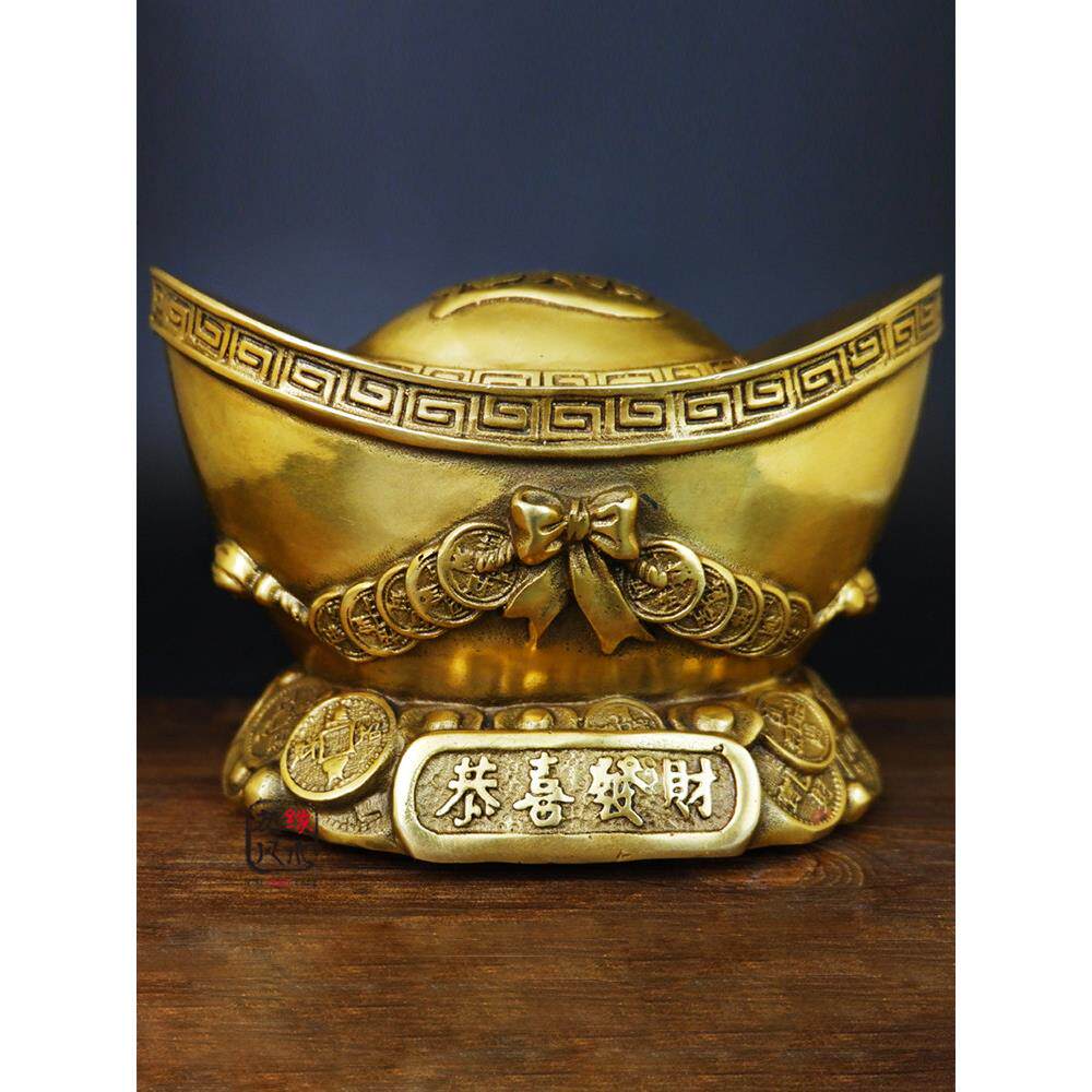 采购产品黄铜金元宝，大财元宝装饰，拜财神，风水用品，家居用品