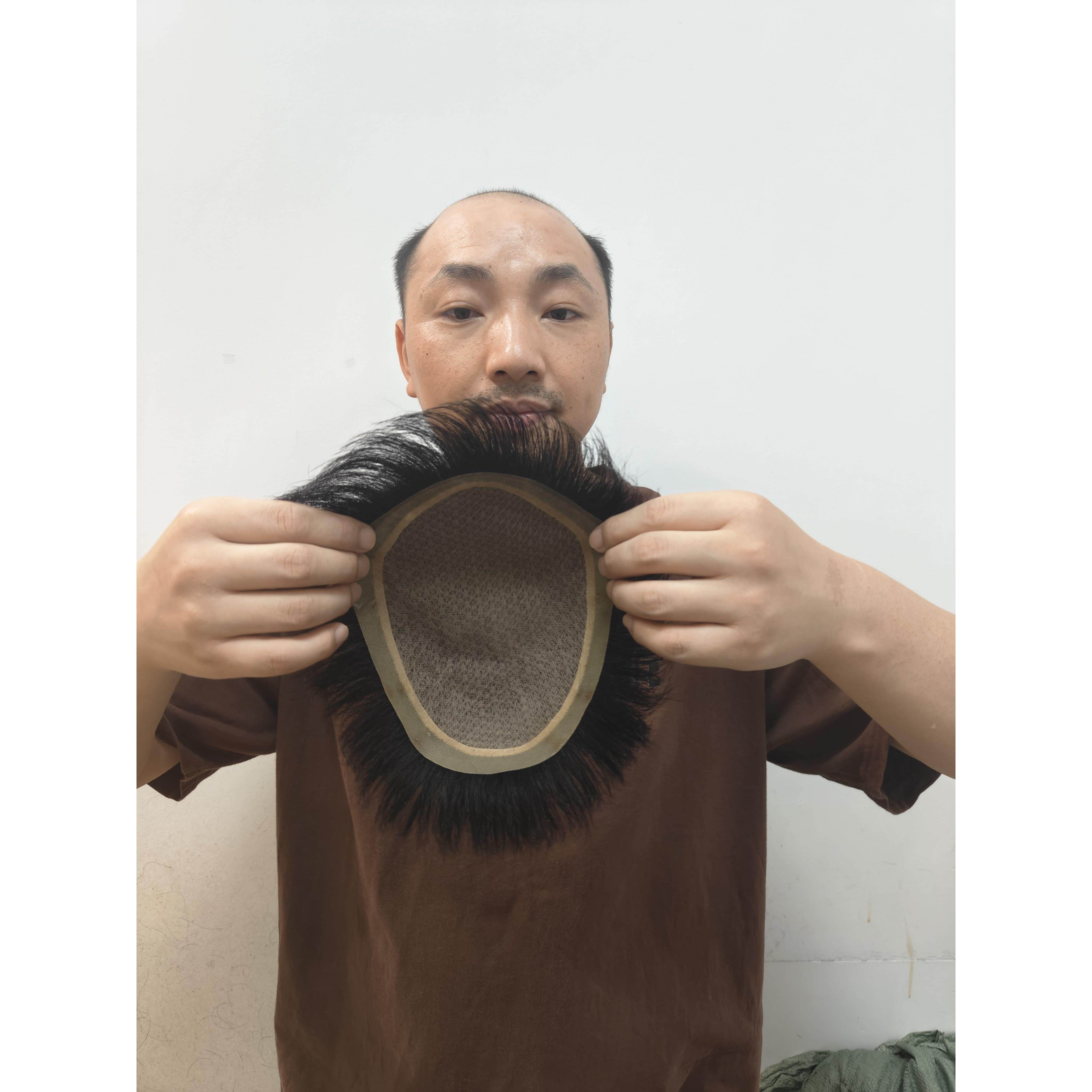 男士假发真发短发发型真发发型毛寸递针生物头发可粘可卡隐形无痕