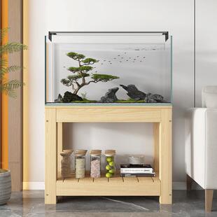 鱼缸架子实木鱼缸柜子底座松木草缸水族箱鱼缸底柜底架实木鱼缸架