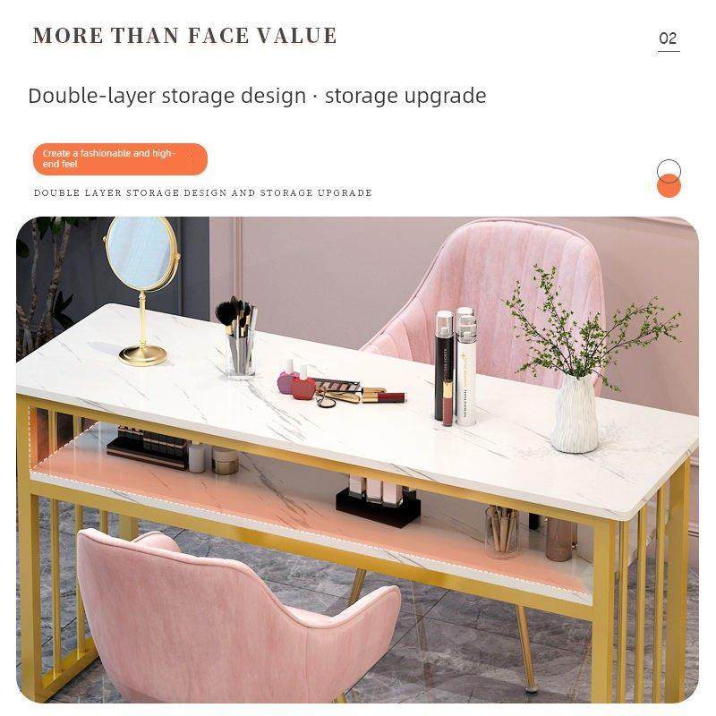 美容院美甲台简约特价双人美甲桌椅子套装长方形简易双层化妆桌子,商业/办公家具,美甲台,淘宝优惠券,粉丝福利购,淘宝优惠卷