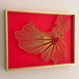 八高军节DIY材料手工团队建设手工红色爱国主题社区钉缠绕画