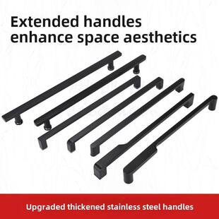 哑光黑色浴室卫生间玻璃门把手黑色淋浴房推拉门把手304不锈钢孔