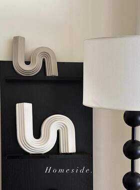 Homeside几何S形花瓶北欧ins极简异形陶瓷水培花器桌面装饰摆饰