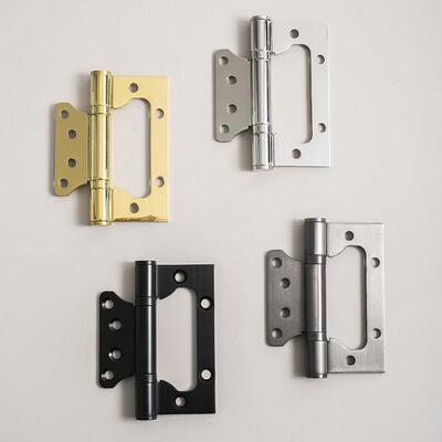 INDOORS国标304不锈钢子母铰炼无需开 槽实木门静音亮银色亮金铰