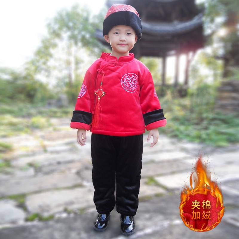 周岁礼服男宝唐装儿童中国风喜庆衣服男女宝宝抓周男童Z拜年服龙