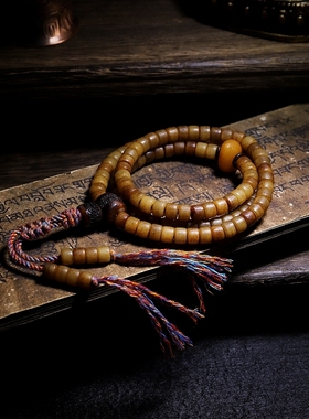 【老料.小规格】西藏天然牦牛骨佛珠手串骨藏式念珠手链108颗女