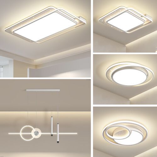 LED客厅主灯轻奢星p空餐厅吊灯现代简约北欧卧室吸顶灯具全屋套餐