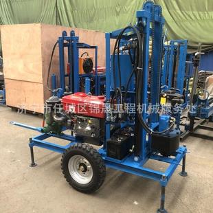 打井机生产厂家22马力轮式柴油液压钻井机钻杆配件全套打井机设备