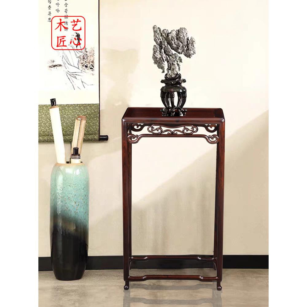 黑檀紫光檀花架实木置物架明式花几架客厅落地式阳台花盆盆景架子