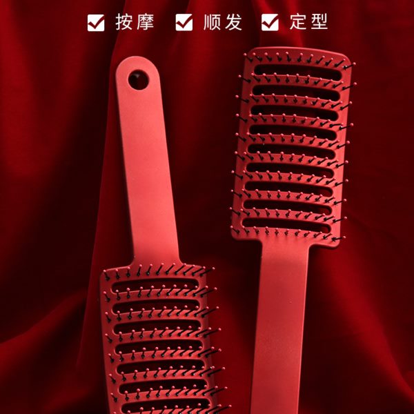 头发蓬松神器造型大弯排骨梳子女士专用长发网红高颅顶按摩梳男士