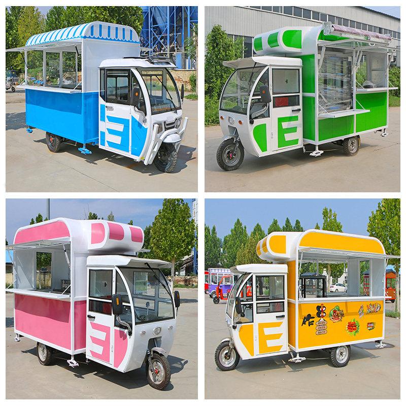 电动三轮小吃车摆摊专用推车移动商用早餐快餐车流动多功能餐车