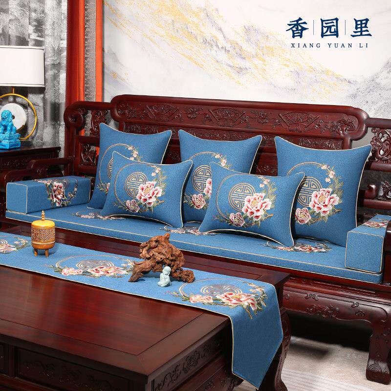 红木沙发坐垫中式实木家俱椅子沙发垫靠背垫罗汉床套罩海绵乳胶垫