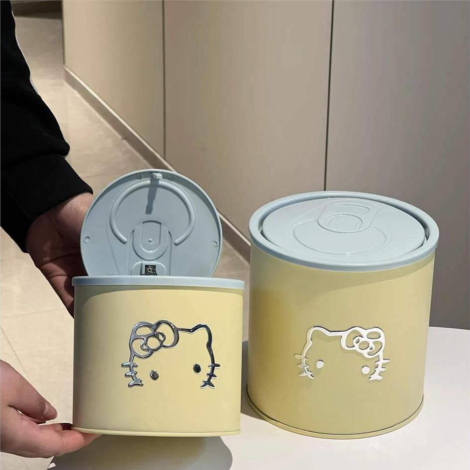 高颜值实用垃圾桶kt车载品质女生家用卧室不锈钢按压弹盖可爱桌面