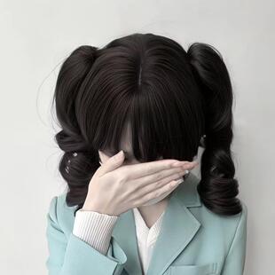 罗马卷假发女Lolita日系萌妹卷发日常抓夹双马尾jk俏皮显白全头套