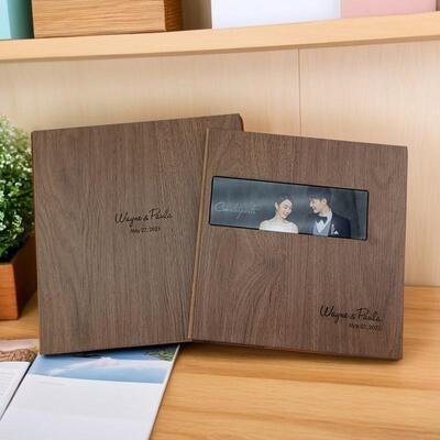 檀香木质 婚纱相簿写真相簿 领导退休相簿 封面文字可定制