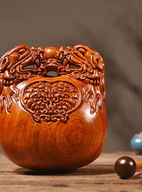 花梨木鱼法器实木一套家用实木木鱼解压打击乐器木雕摆件音质清脆