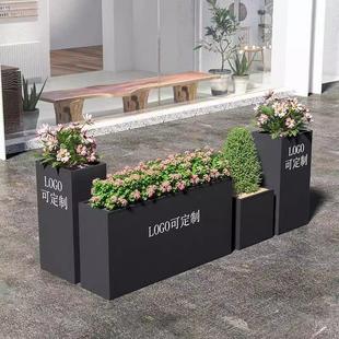 花箱室内户外商业街咖啡馆铁艺花盆长方形花盆隔断围栏花坛花槽