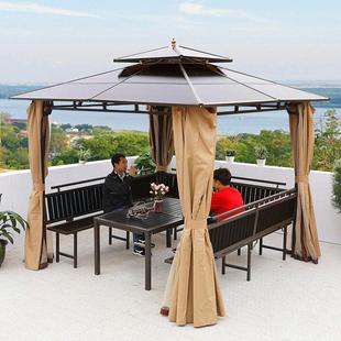 户外凉亭遮阳棚雨棚别墅庭院花园凉棚帐篷阳光板亭子室外露台凉亭