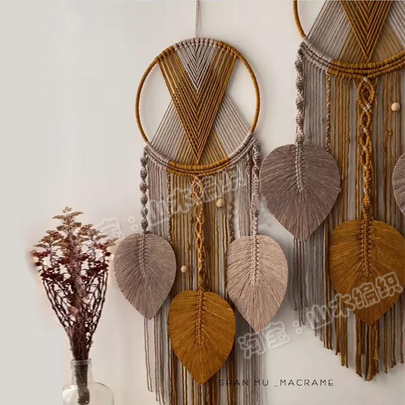 捕梦网手工编织羽毛挂毯房间客厅书房背景墙面民宿民复古装饰挂饰