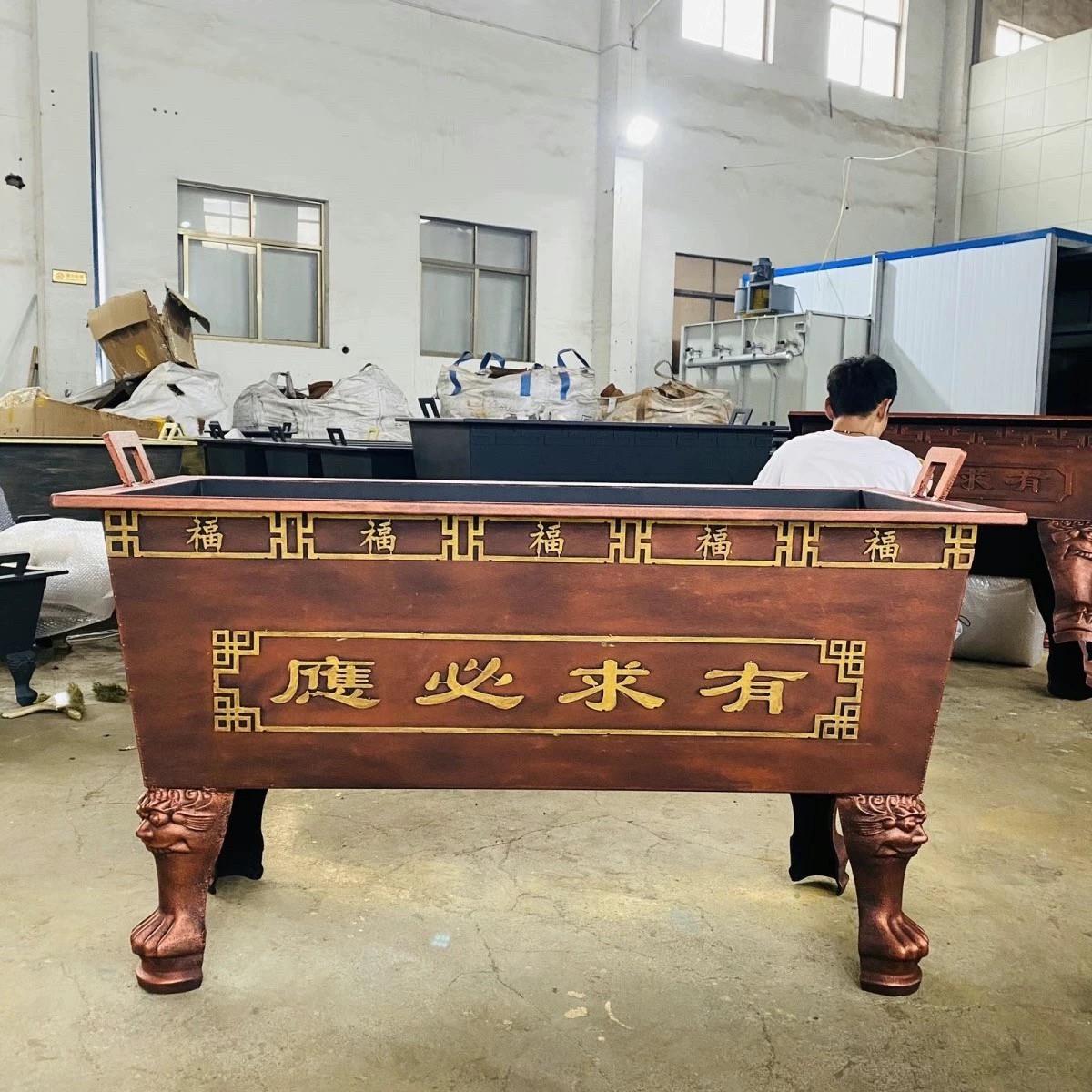 香炉镀锌板铸铁合制长方形大型寺庙祠堂道观室内外插香家用烧香