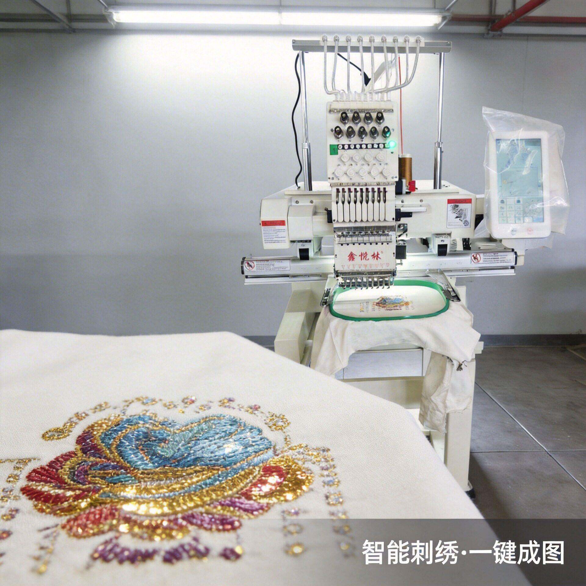 头多色全自动小型电脑绣花机绳绣鞋绣毛巾绣金片绣缝纫机刺绣机