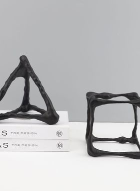 现代简约金属方型j几何样板房售楼部卧室客厅餐厅厨房家居饰品摆