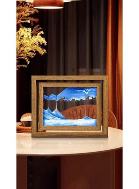 创意流沙画沙漏摆件可翻转客厅玄关装饰品桌面相框办公室轻奢礼物