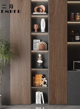 轻奢高档客厅电视柜子开放格摆件高级感小K众玻璃酒柜壁龛软装饰