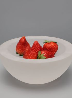 现代简约磨砂水晶碗摆件书房客厅桌面样板房售楼部U书房简约装饰