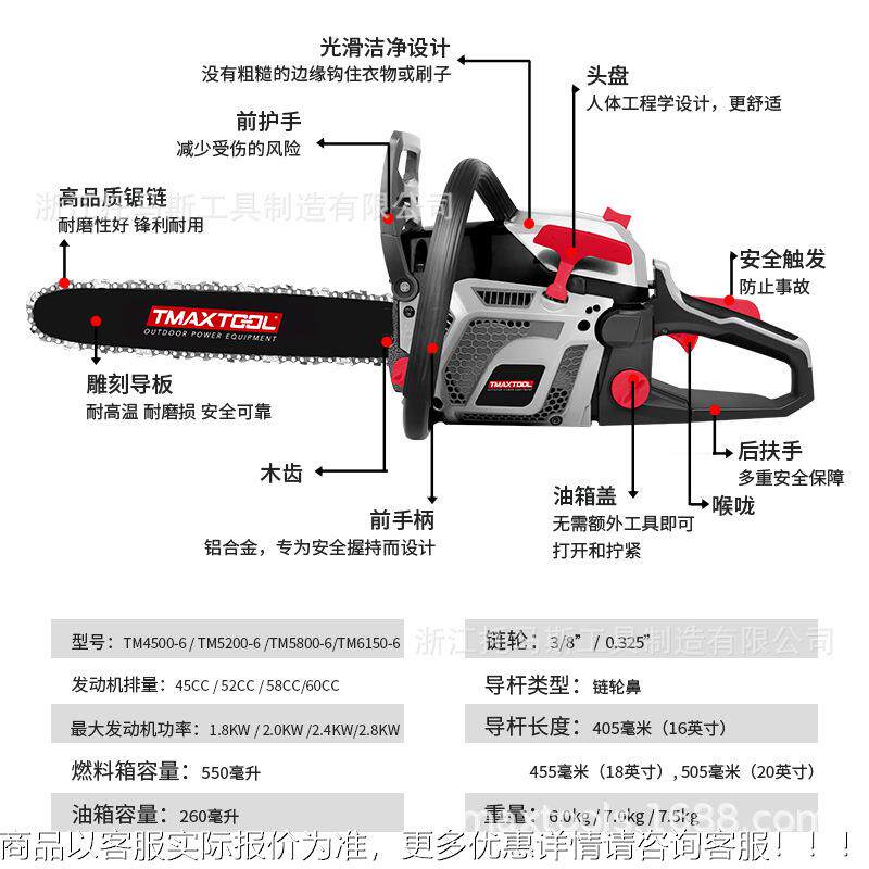 跨境电商大厂家直销55C18寸20C寸TM4500-6导板汽油型功伐木率锯砍,农机/农具/农膜,割灌机/割草机/油锯,淘宝优惠券,粉丝福利购,淘宝优惠卷