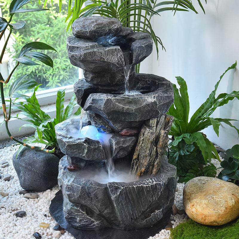 室内假山流水摆件循环水系喷泉客厅阳台庭院山水景观落地水池造景