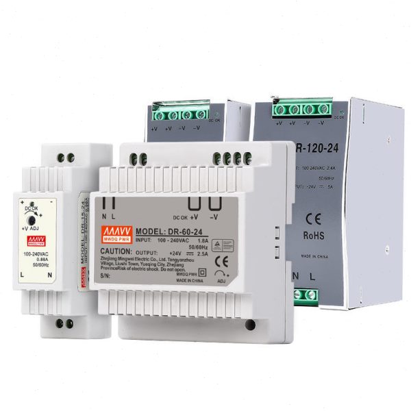 明纬导轨式开关电源24V/12V2.5A明伟DR-60W-120W/240W直流DC48V5A