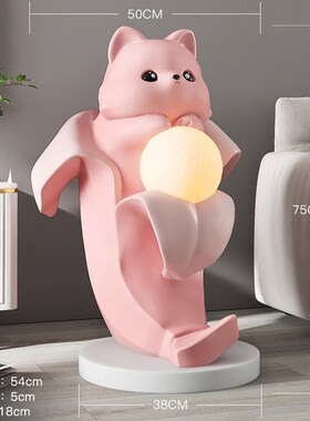 猫咪摆件客厅大型落地电视柜沙z发旁灯搬家礼物乔迁新居家居饰品