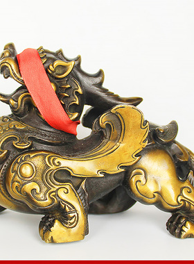 纯铜貔貅摆件一对公母皮丘铜貔貅神兽H店铺开业礼品客厅装饰品礼