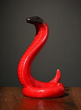 陶瓷十二生e肖招财蛇创意补角缺角摆件摆设动物工艺礼品