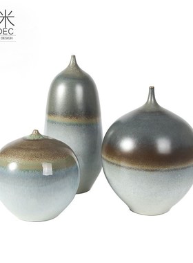 新中式陶瓷花瓶花器n摆件软装家居客厅创意新古典样板间装饰摆设