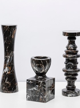 现代极简天然大理石几何摆件售z楼部样板间民宿桌面软装装饰工艺