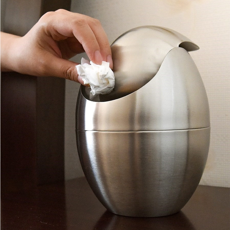 北欧桌面304不锈钢垃圾桶家用摇盖小号茶几办公桌卧室纸篓收纳桶,家庭/个人清洁工具,垃圾桶,淘宝优惠券,粉丝福利购,淘宝优惠卷
