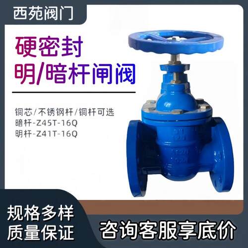 硬密封铜芯球墨铸铁暗杆闸阀国标Z45T-16Q/FZ45T-16Q暗杆防护闸阀