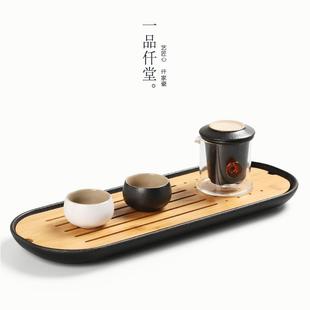 功夫过滤 一品仟堂陶瓷快客杯泡茶器玻璃一壶二杯旅行单人茶具套装