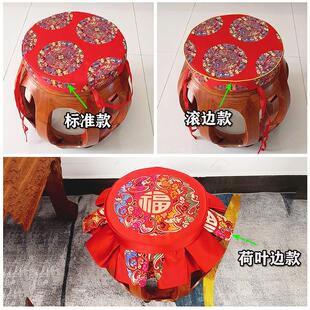红木鼓凳坐垫鼓凳圆椅子座垫圆凳圆形垫客椅家用垫子防滑定做 中式