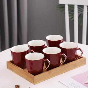 陶瓷水杯家用客厅杯具办公室马克杯早餐杯 北欧轻奢咖啡杯杯子套装