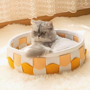 通用猫窝网红窝猫狗通用宠物窝可 乐优派厂家直销毛毡猫窝四季