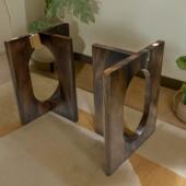 异形桌子腿创意简约实木镂空桌腿原木脚架支架办公桌脚底座胡桃木