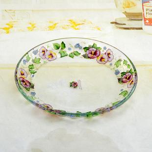 韩国玻璃盘西餐盘牛排盘家用餐具套组宴会甜品摆盘凉菜汤盘可微波