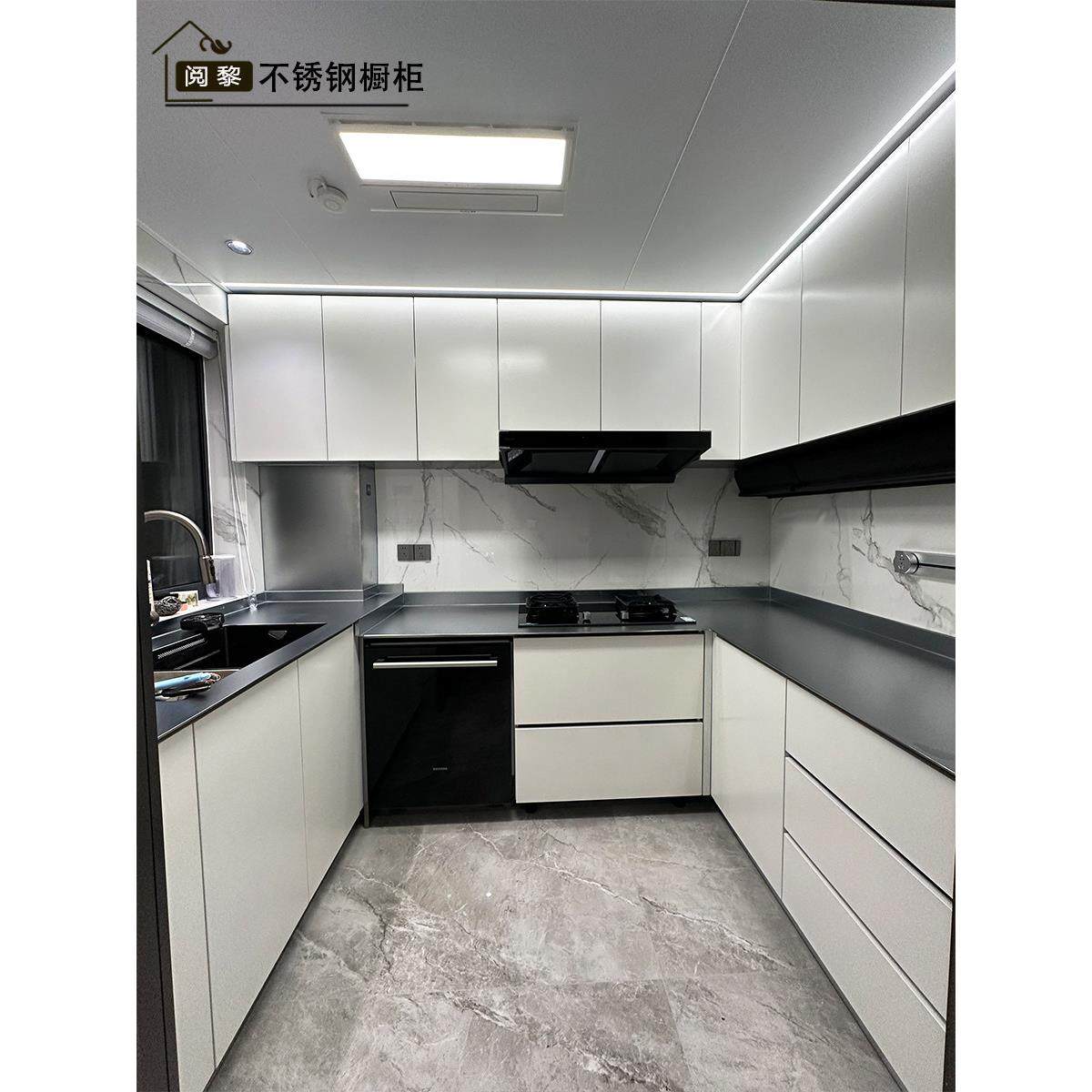 上海不锈钢厨房橱柜定做中岛台一体水池304实心台面整体厨柜定制,全屋定制,不锈钢橱柜,淘宝优惠券,粉丝福利购,淘宝优惠卷