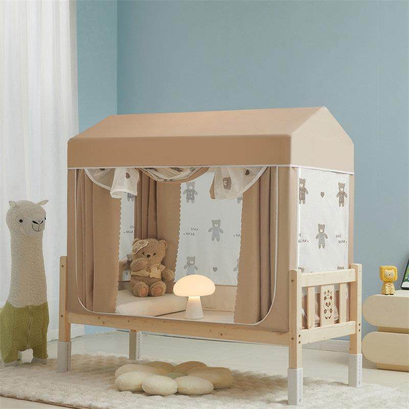 2025新款婴儿拼接床蚊帐家用卧室全底儿童防摔蒙古包遮光床上帐篷