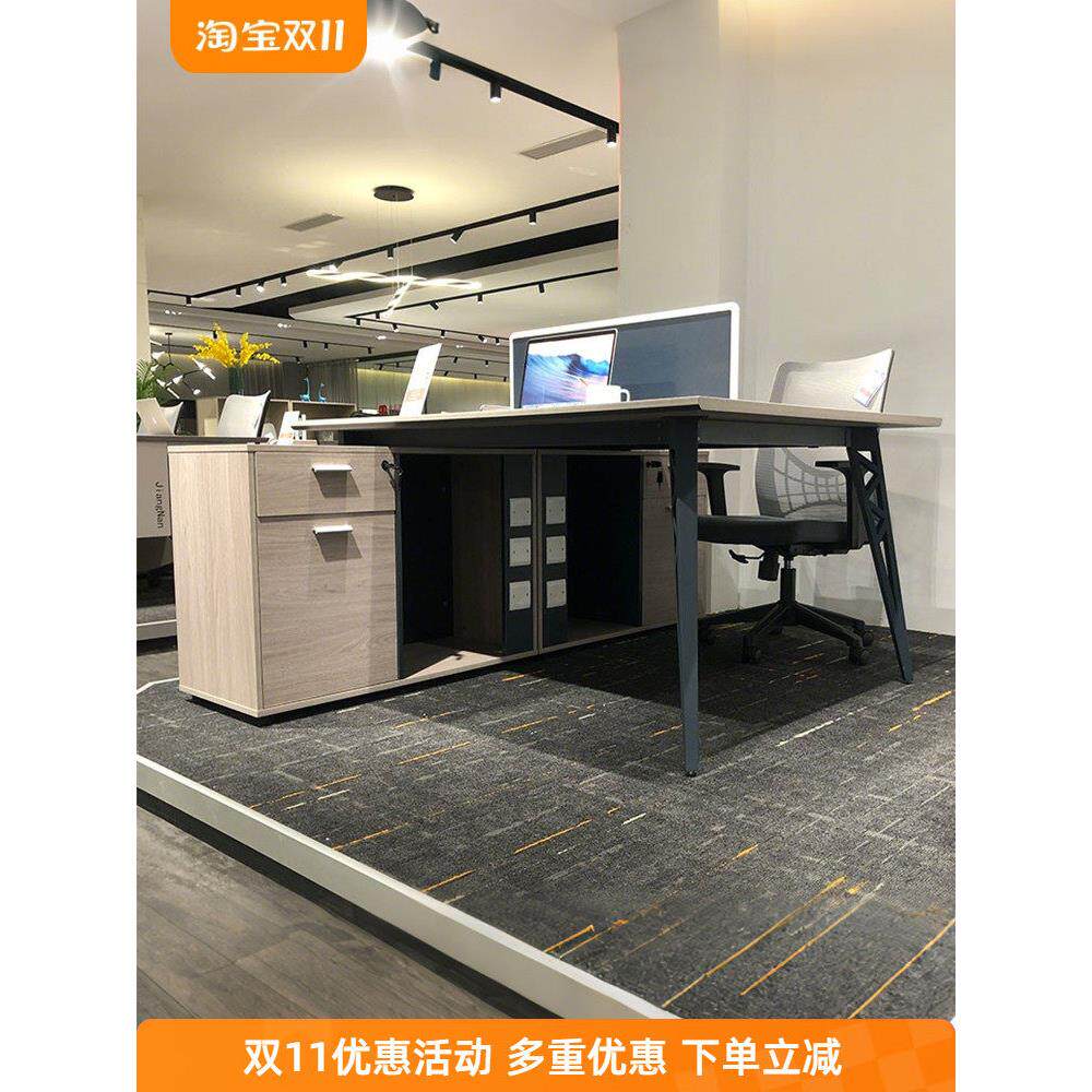 广东家具2人位面对面双人位工业风办公室财务职员员工位桌工业风